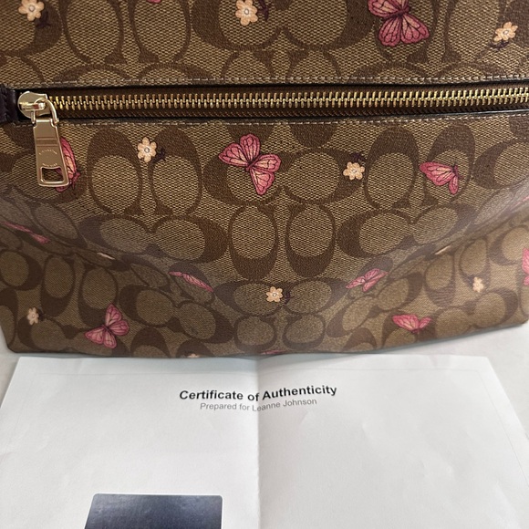 Coach Gallery Tote in Signature Canvas with Butterfly Print with COA - Picture 3 of 13
